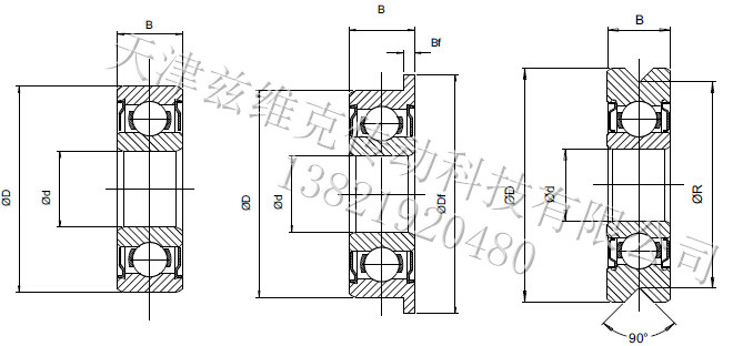 ZWICKER深溝球軸承R6000/30圖紙